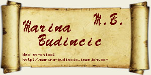 Marina Budinčić vizit kartica